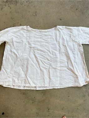 Creatures of Comfort Oversized Smock Shirt Women's Size 8 72% Linen 28% Silk